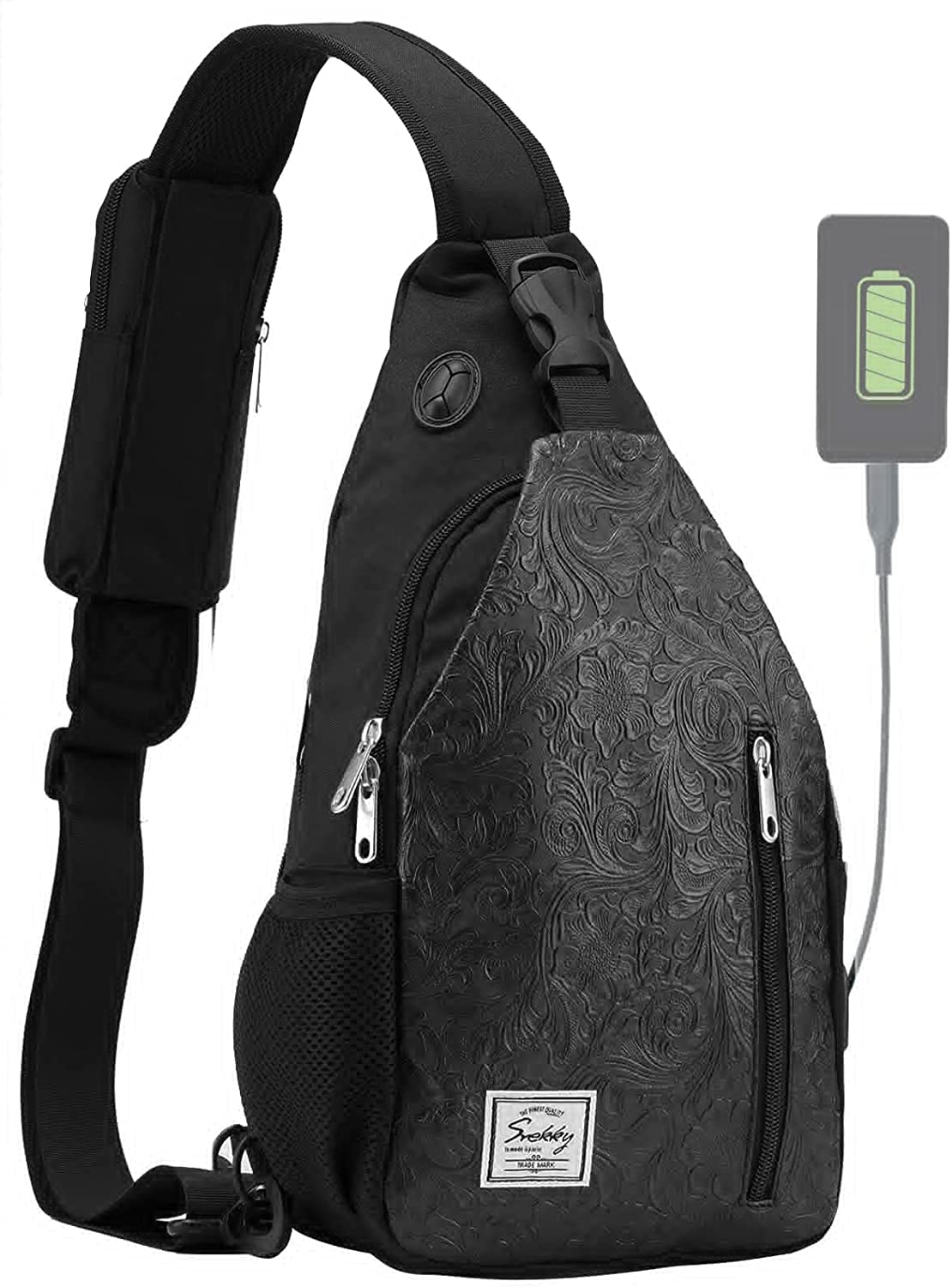 230816072854282_1 d'yallee 15.4" Sling Bag for Men Crossbody Shoulder Chest Bags Nylon for Travel Gym Sport Hiking with USB Charger Port … - Image 1